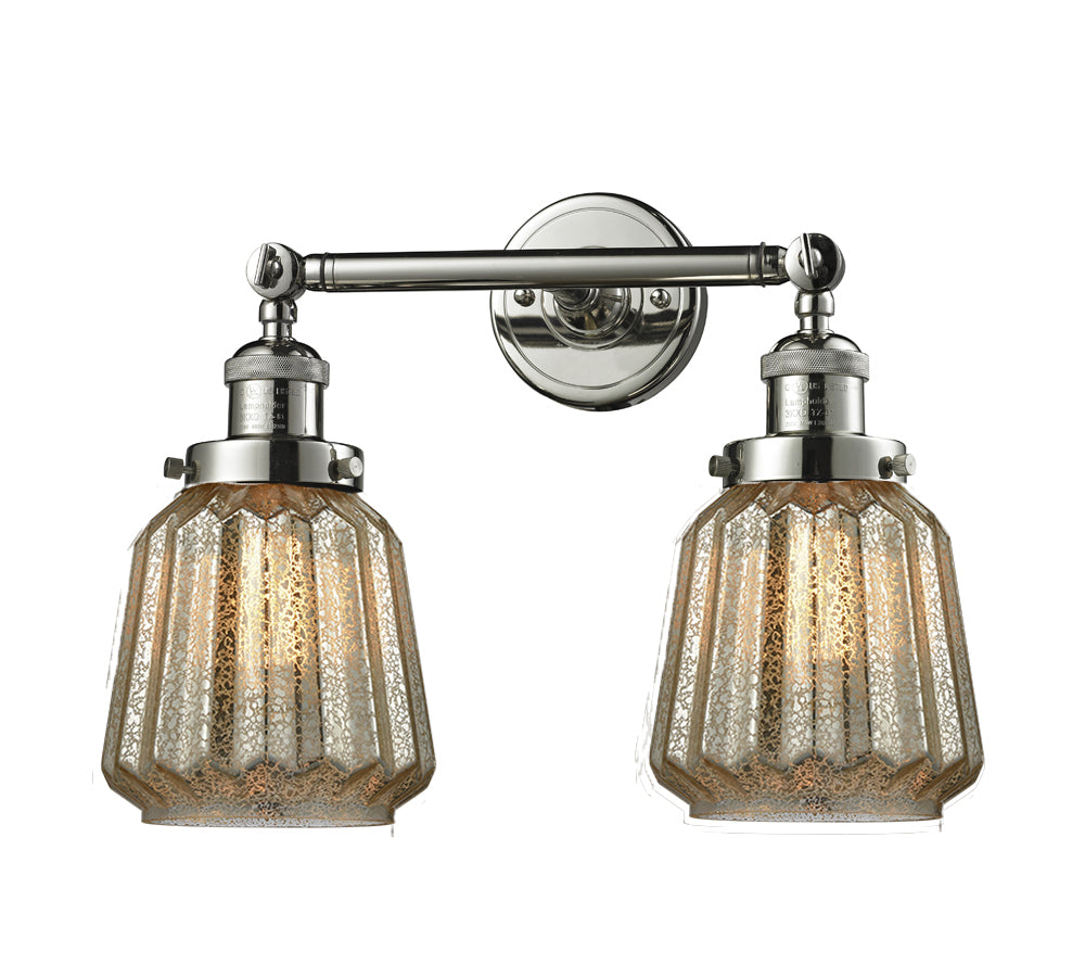 Innovations Franklin Restoration 208-PN-G146 Bath Vanity Light 16 in. wide - Polished Nickel