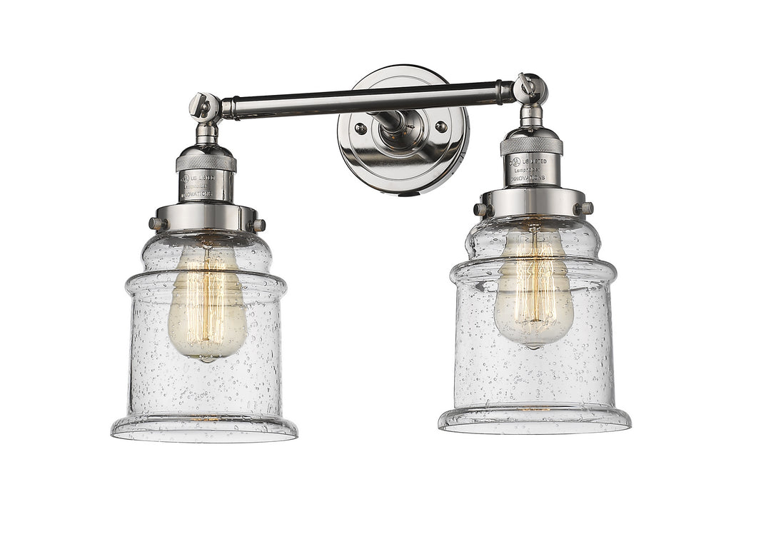 Innovations Franklin Restoration 208-PN-G184 Bath Vanity Light 17 in. wide - Polished Nickel