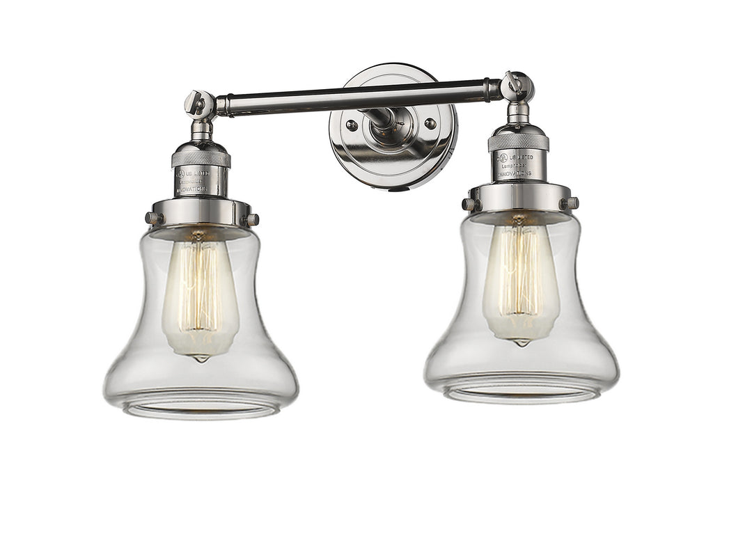 Innovations Franklin Restoration 208-PN-G192 Bath Vanity Light 17 in. wide - Polished Nickel