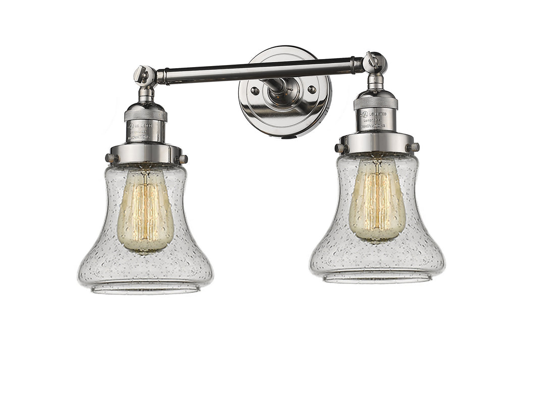 Innovations Franklin Restoration 208-PN-G194 Bath Vanity Light 17 in. wide - Polished Nickel