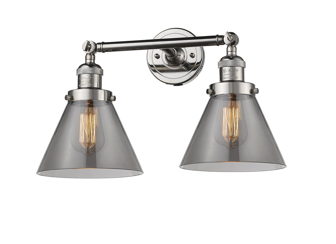 Innovations Franklin Restoration 208-PN-G43 Bath Vanity Light 18 in. wide - Polished Nickel