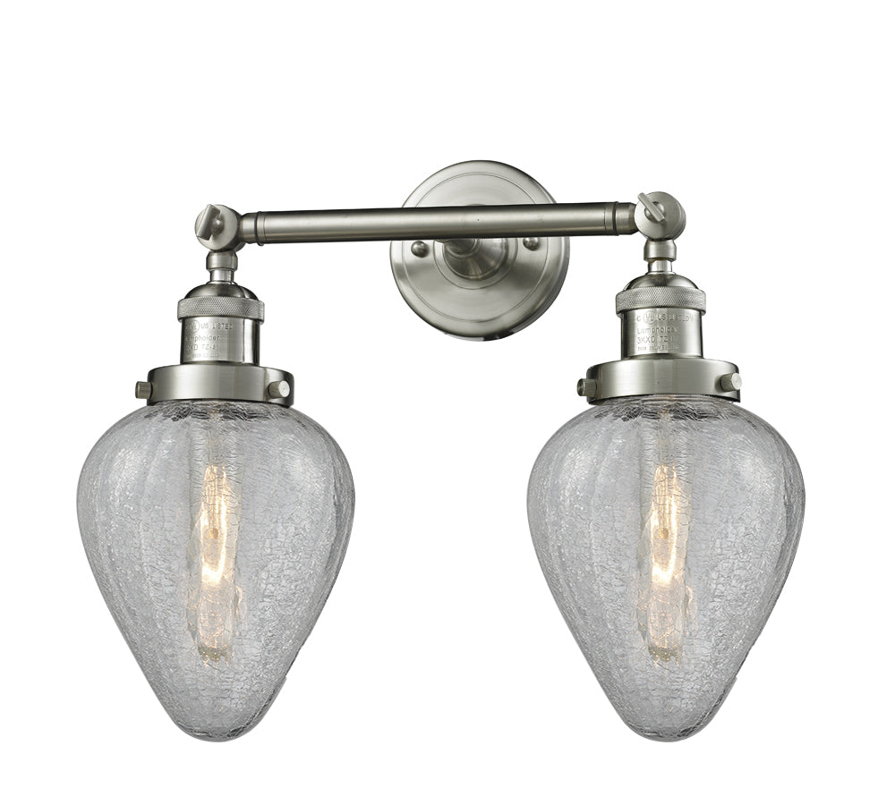 Innovations Franklin Restoration 208-SN-G165 Bath Vanity Light 17 in. wide - Brushed Satin Nickel