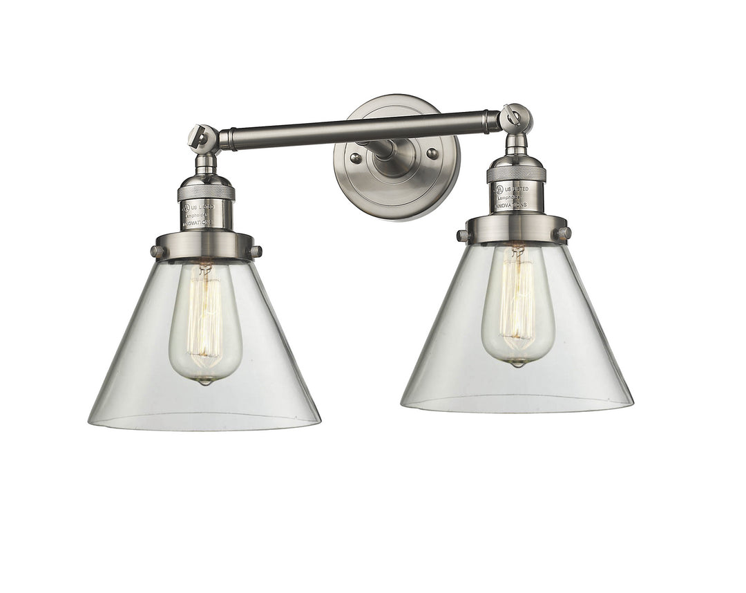 Innovations Franklin Restoration 208-SN-G42 Bath Vanity Light 18 in. wide - Brushed Satin Nickel