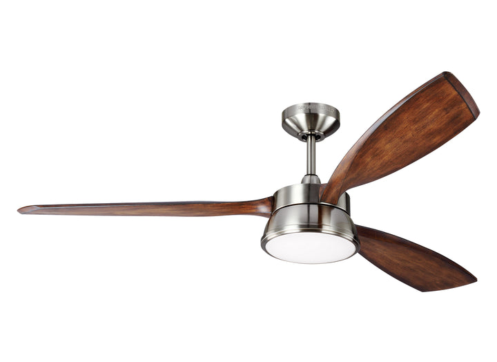 Visual Comfort Fan Destin 57 3DSTR57BSD Ceiling Fan - Brushed Steel, Koa/Koa/