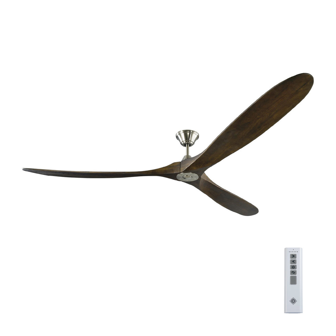 Visual Comfort Fan Maverick 88 3MAVR88BS Ceiling Fan - Brushed Steel, Dark Walnut/Dark Walnut/