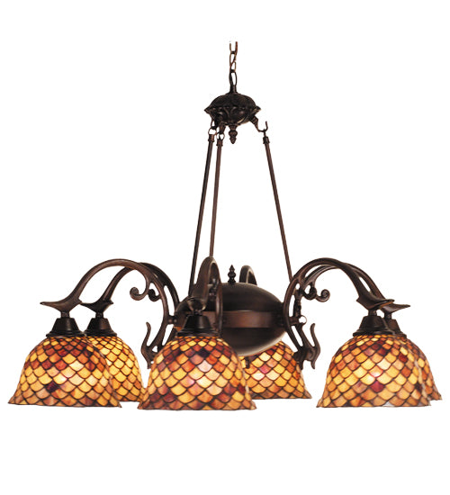 Meyda Tiffany Fishscale 81860 Chandelier Light - Antique