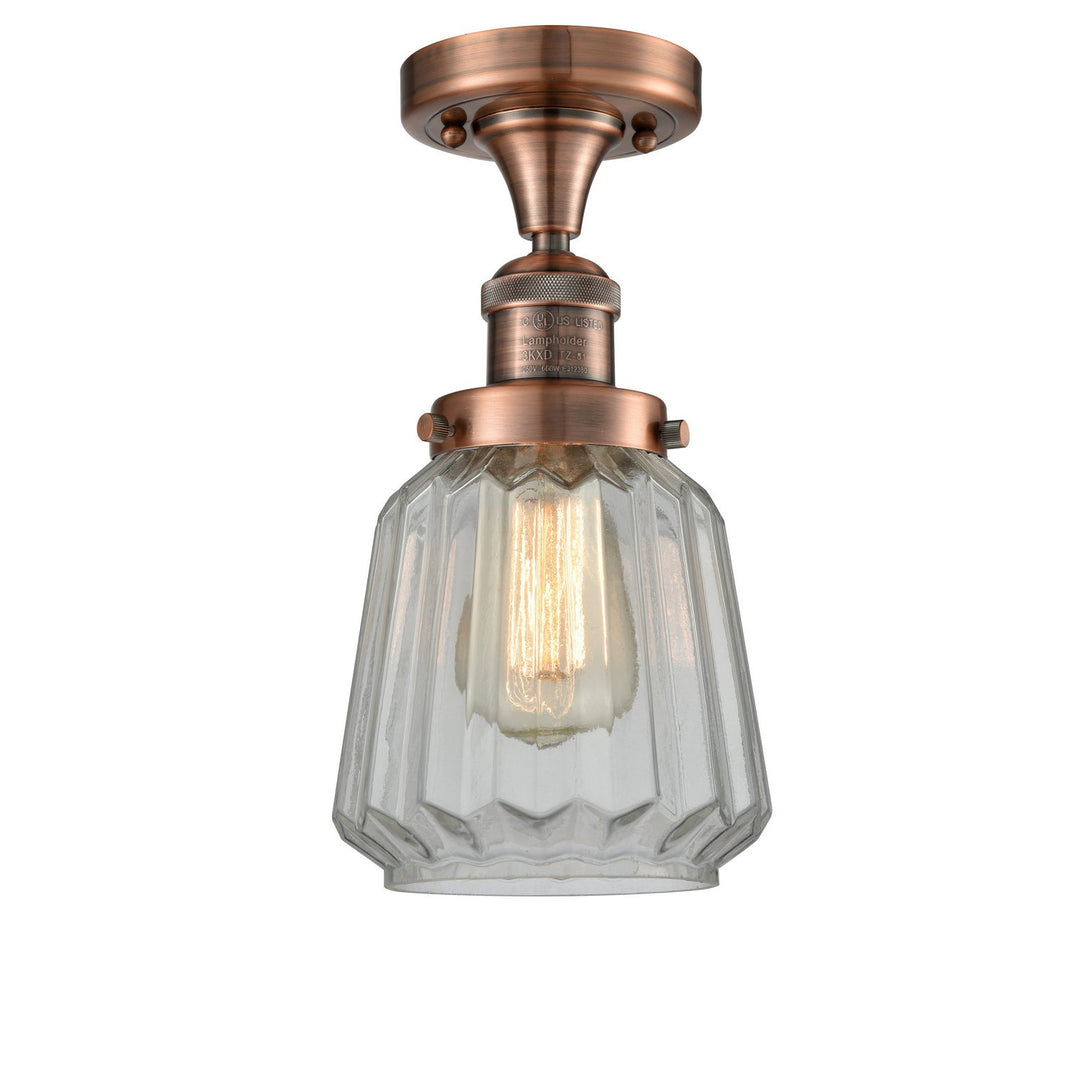 Innovations Franklin Restoration 517-1CH-AC-G142 Ceiling Light - Antique Copper