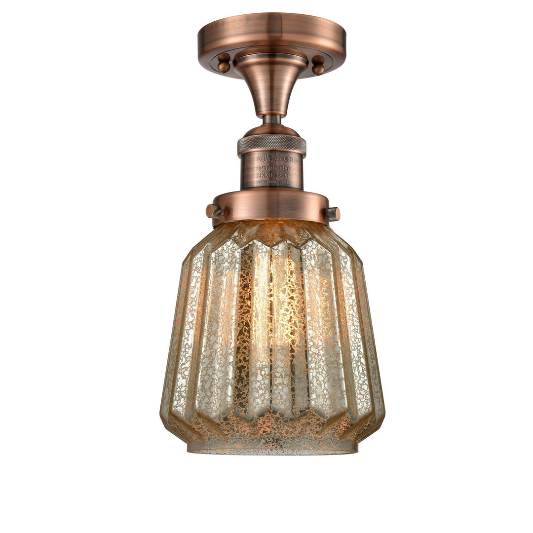 Innovations Franklin Restoration 517-1CH-AC-G146 Ceiling Light - Antique Copper