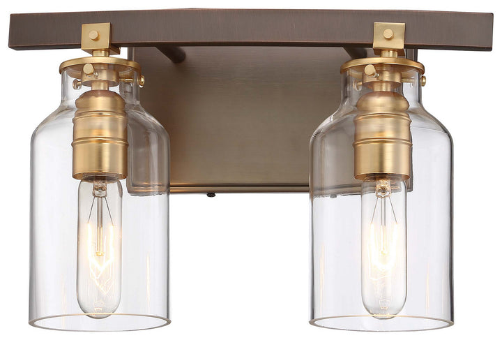 Minka-Lavery Morrow 3552-588 Bath Vanity Light 15 in. wide - Harvard Court Bronze W/Gold Hi