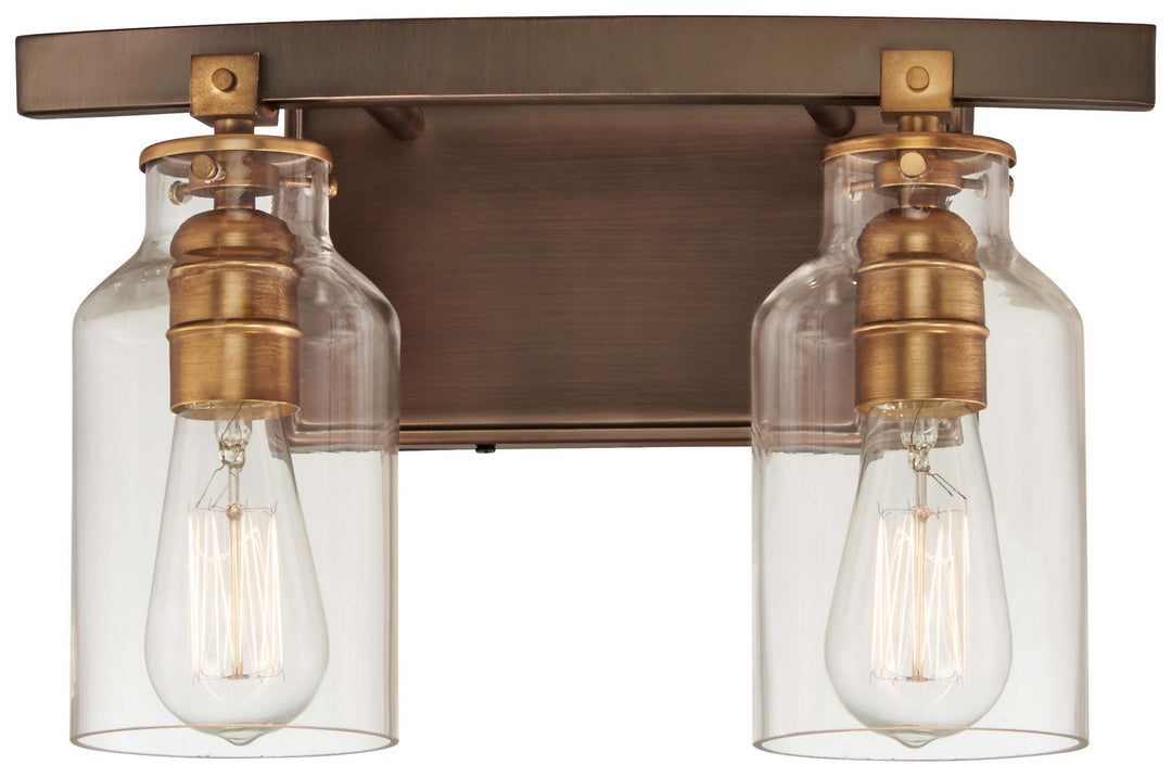 Minka-Lavery Morrow 3552-588 Bath Vanity Light 15 in. wide - Harvard Court Bronze W/Gold Hi