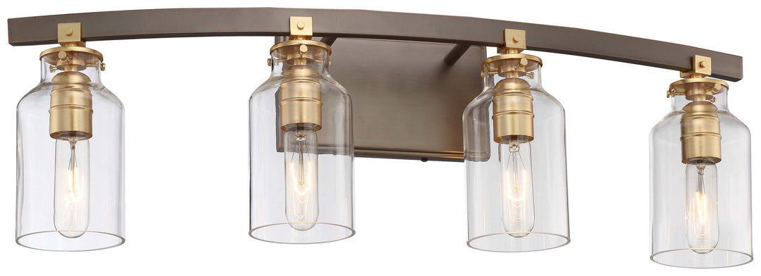 Minka-Lavery Morrow 3554-588 Bath Vanity Light 31 in. wide - Harvard Court Bronze W/Gold Hi