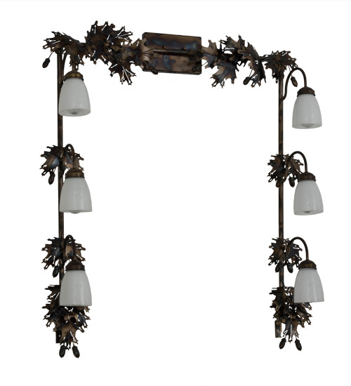 Meyda Tiffany Oak Leaf & Acorn 82074 Bath Vanity Light 45 in. wide - Antique Copper,Burnished