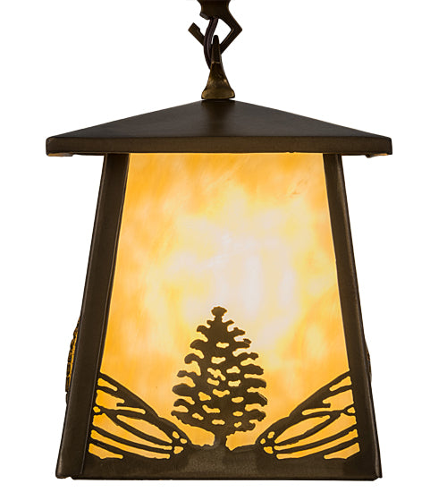 Meyda Tiffany Lighting 82136 Mountain Pine One Light Mini Pendant Outdoor Copper/Antique/Verde