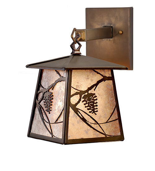 Meyda Tiffany Lighting 82147 Whispering Pines One Light Wall Sconce Outdoor Copper/Antique/Verde