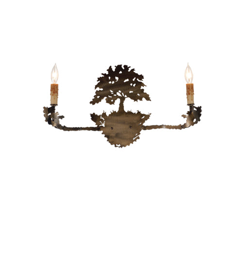 Meyda Tiffany Oak Tree 82158 Wall Light - Antique Copper