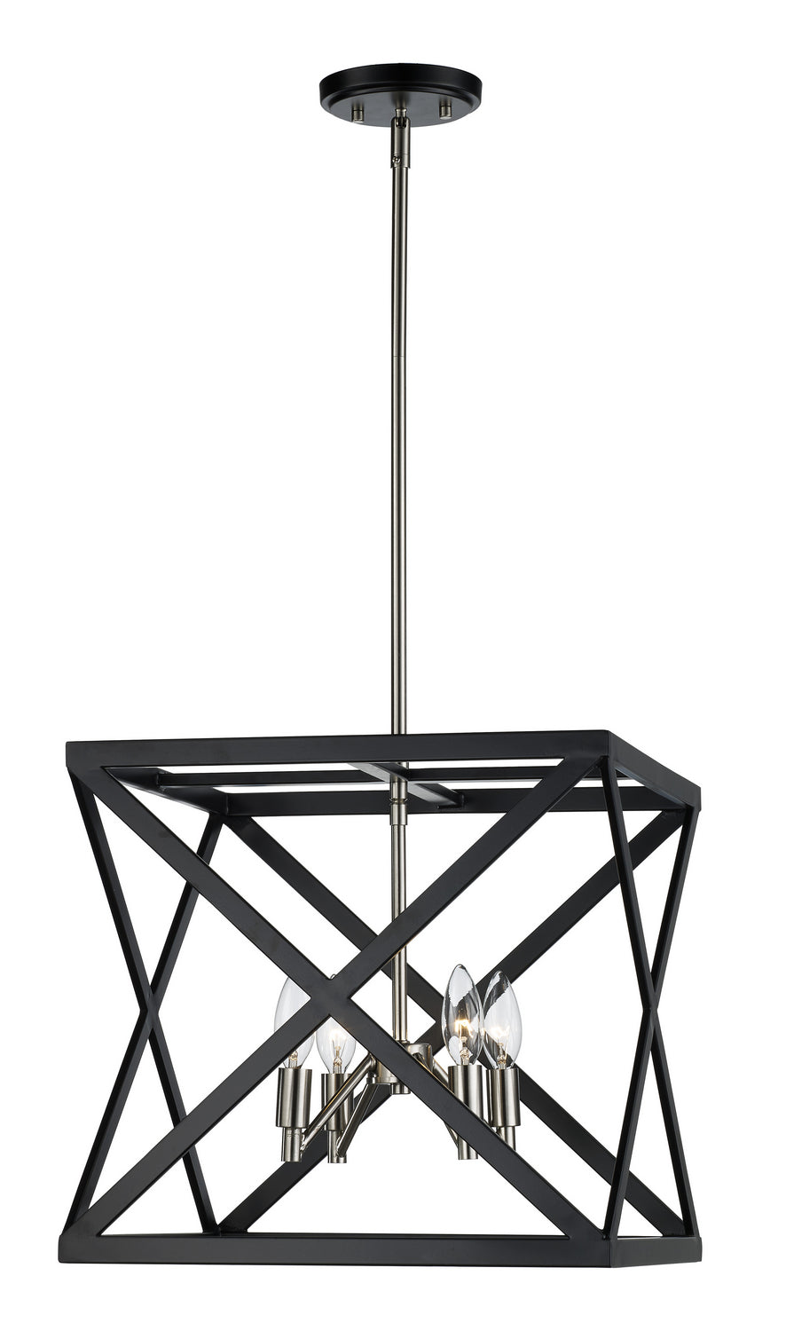 Trans Globe Imports 71055 BK/BN Pendant Light - Black / Brushed Nickel