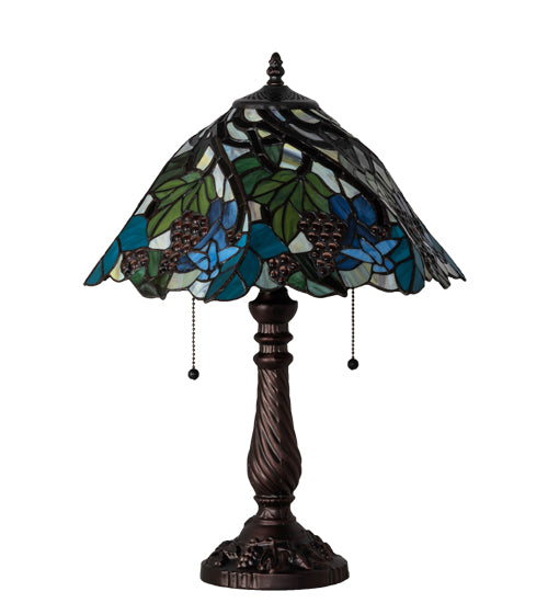 Meyda Tiffany Lighting 82303 Spiral Grape Table Lamp Lamp Bronze / Dark