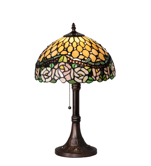 Meyda Tiffany Lighting 82304 Jeweled Rose Table Lamp Lamp Bronze / Dark