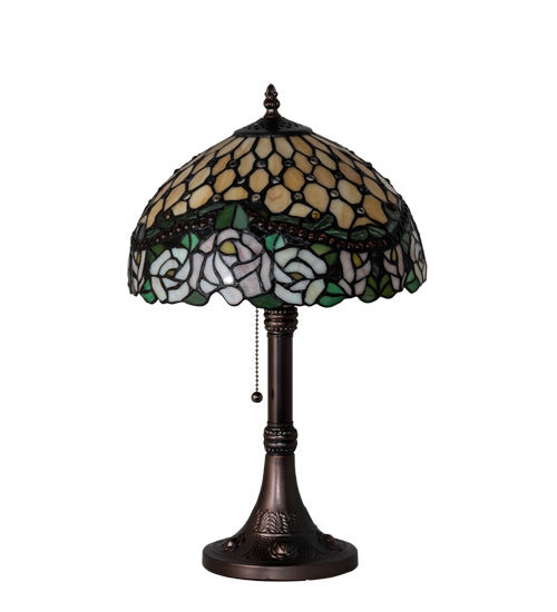 Meyda Tiffany Lighting 82304 Jeweled Rose Table Lamp Lamp Bronze / Dark