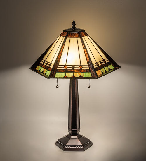 Meyda Tiffany Lighting 82313 Albuquerque Two Light Table Lamp Lamp Bronze / Dark