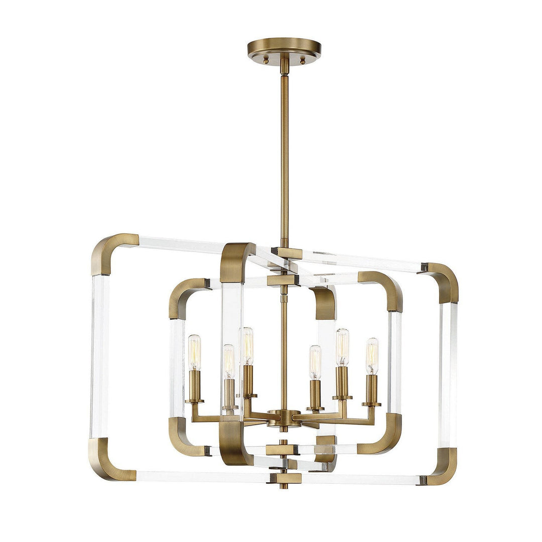 Savoy House Rotterdam 7-1660-6-322 Pendant Light - Warm Brass