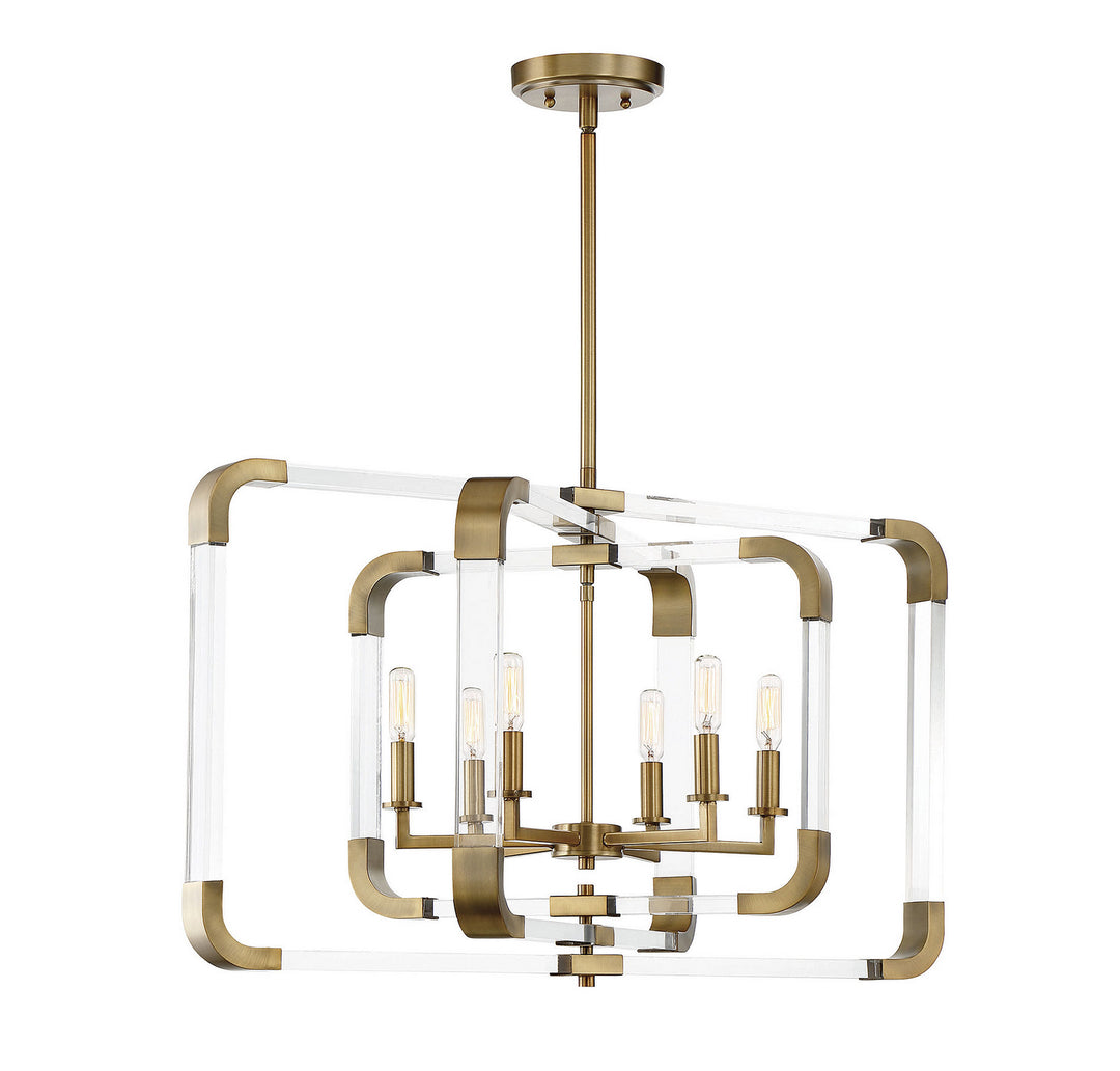 Savoy House Rotterdam 7-1660-6-322 Pendant Light - Warm Brass