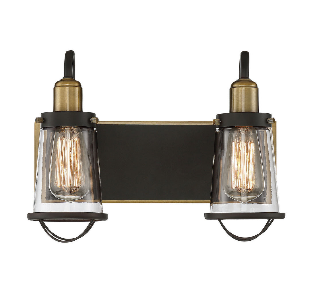 Savoy House Lansing 8-1780-2-79 Bath Vanity Light 14 in. wide - English Bronze and Warm Brass