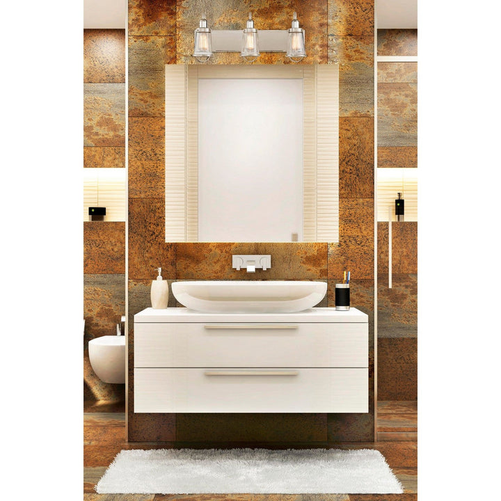 Savoy House Lansing 8-1780-3-111 Bath Vanity Light 24 in. wide - Satin Nickel with Polished Nickel Accents