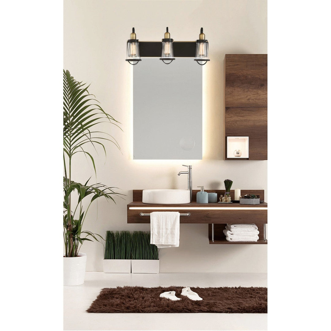 Savoy House Lansing 8-1780-3-79 Bath Vanity Light 24 in. wide - English Bronze and Warm Brass