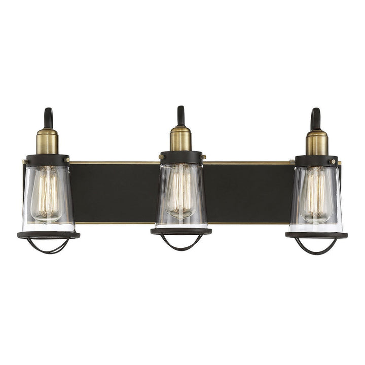 Savoy House Lansing 8-1780-3-79 Bath Vanity Light 24 in. wide - English Bronze and Warm Brass