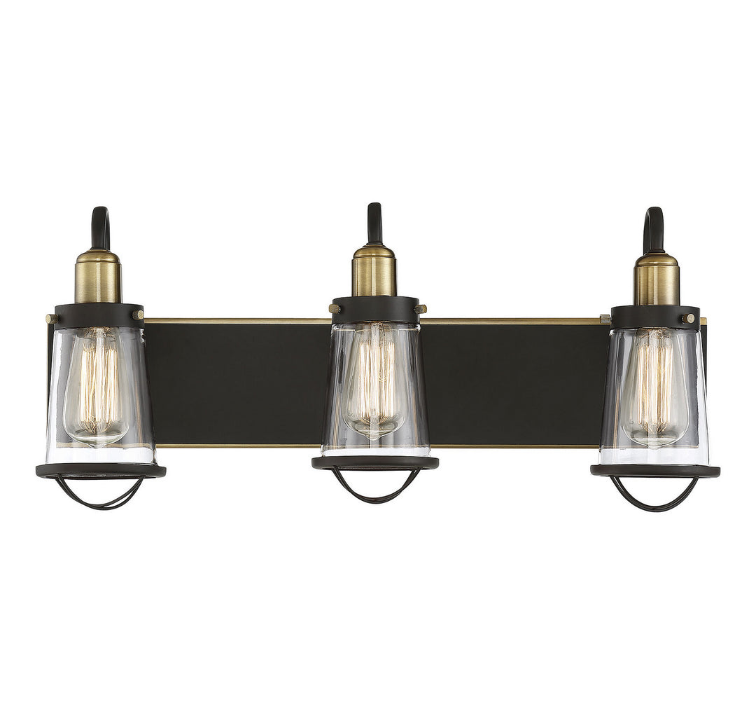 Savoy House Lansing 8-1780-3-79 Bath Vanity Light 24 in. wide - English Bronze and Warm Brass