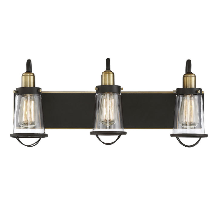 Savoy House Lansing 8-1780-3-79 Bath Vanity Light 24 in. wide - English Bronze and Warm Brass