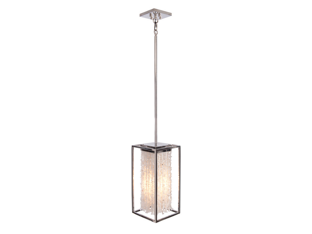 Avenue Soho HF9001-SLV Pendant Light - Polished Nickel Silver With Moon Rock Gem Nuggets