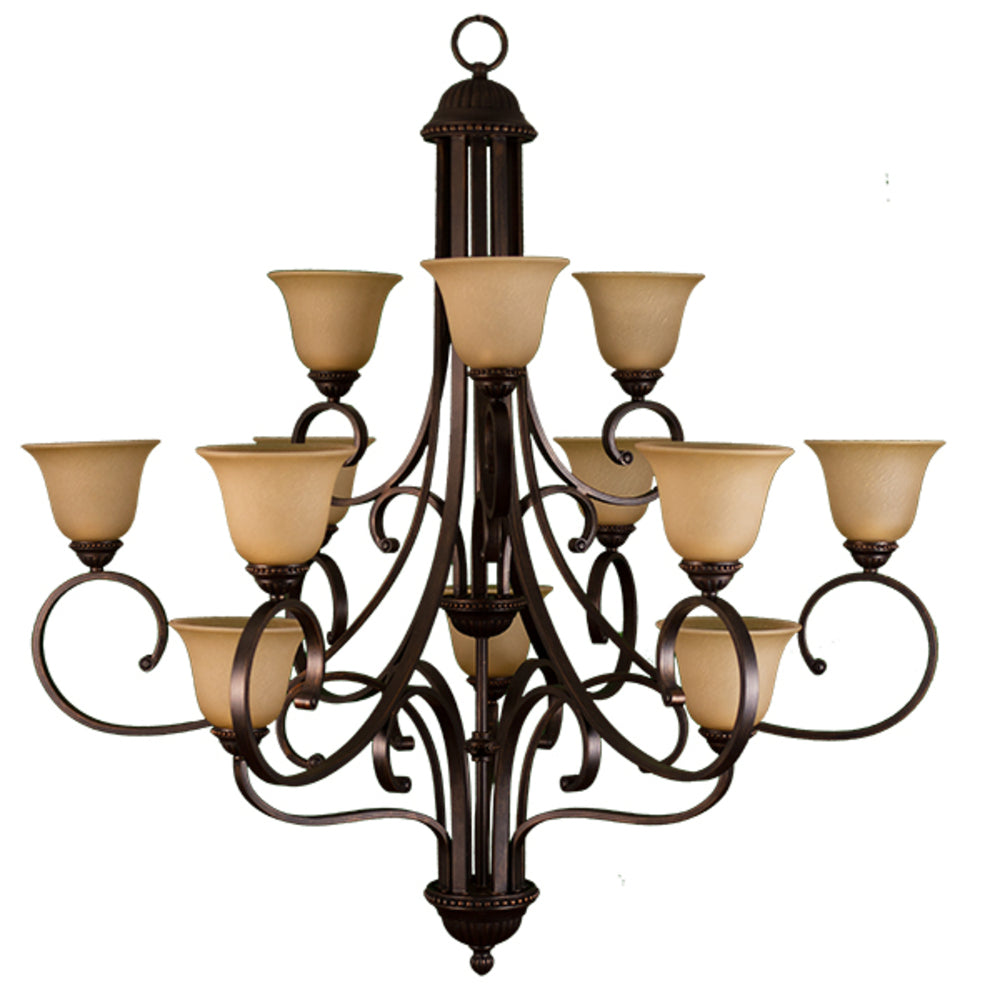 HOMEnhancements Alpine BDF-12CH(TS)-RB Chandelier Light - Rubbed Bronze