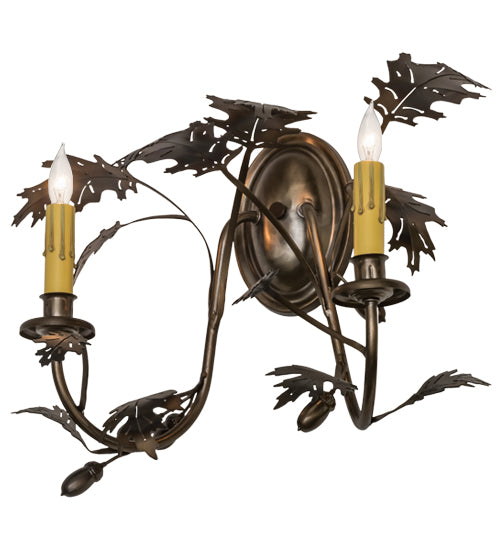 Meyda Tiffany Oak Leaf & Acorn 82366 Wall Light - Antique Copper,Burnished