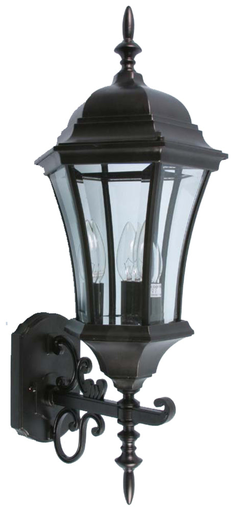 Homenhancements CL-33-BK Coach Lights Three Light Coach Light Outdoor Black