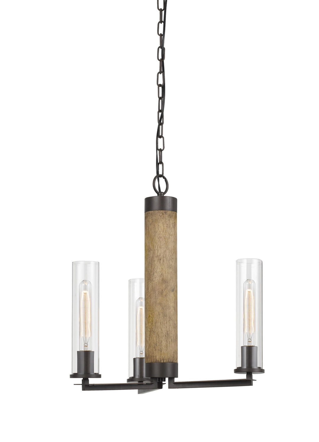 Cal Silverton FX-3665-3 Chandelier Light - Dark Bronze/Wood