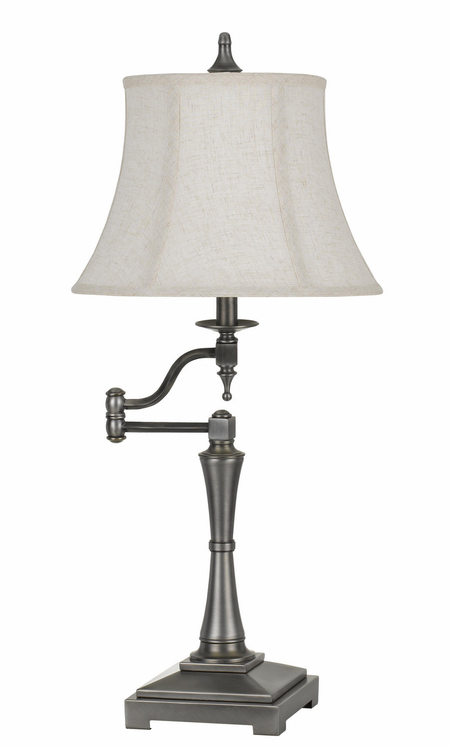 Cal Lighting BO-2443SWTB-AS Madison One Light Table Lamp Lamp Pewter, Nickel, Silver