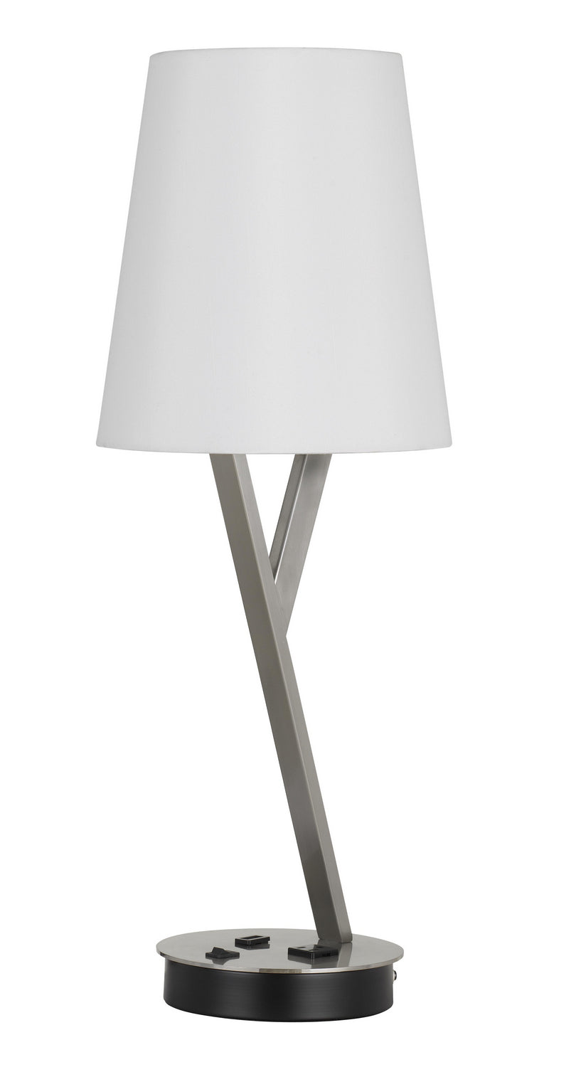 Cal Lighting BO-2760TB-BS Alester One Light Table Lamp Lamp Pewter, Nickel, Silver