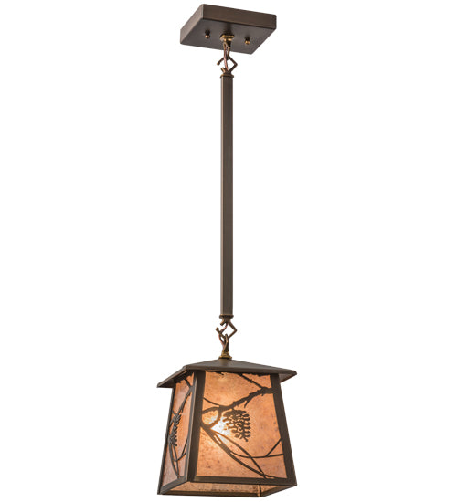 Meyda Tiffany Lighting 82387 Whispering Pines One Light Mini Pendant Outdoor Bronze / Dark