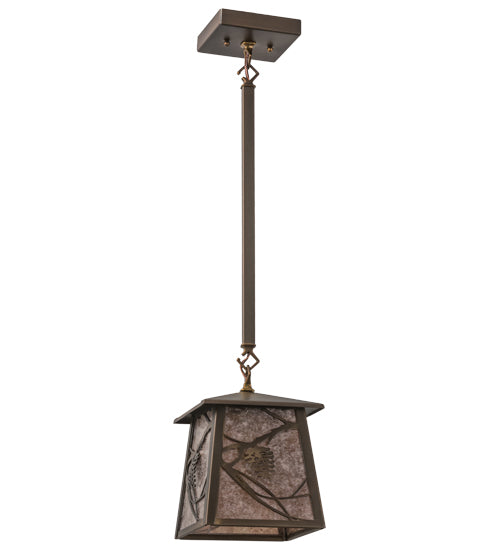 Meyda Tiffany Lighting 82387 Whispering Pines One Light Mini Pendant Outdoor Bronze / Dark