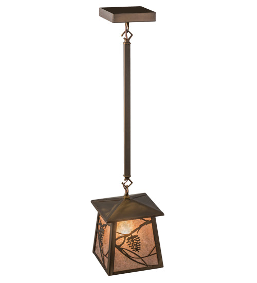 Meyda Tiffany Lighting 82387 Whispering Pines One Light Mini Pendant Outdoor Bronze / Dark