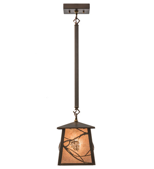 Meyda Tiffany Lighting 82387 Whispering Pines One Light Mini Pendant Outdoor Bronze / Dark