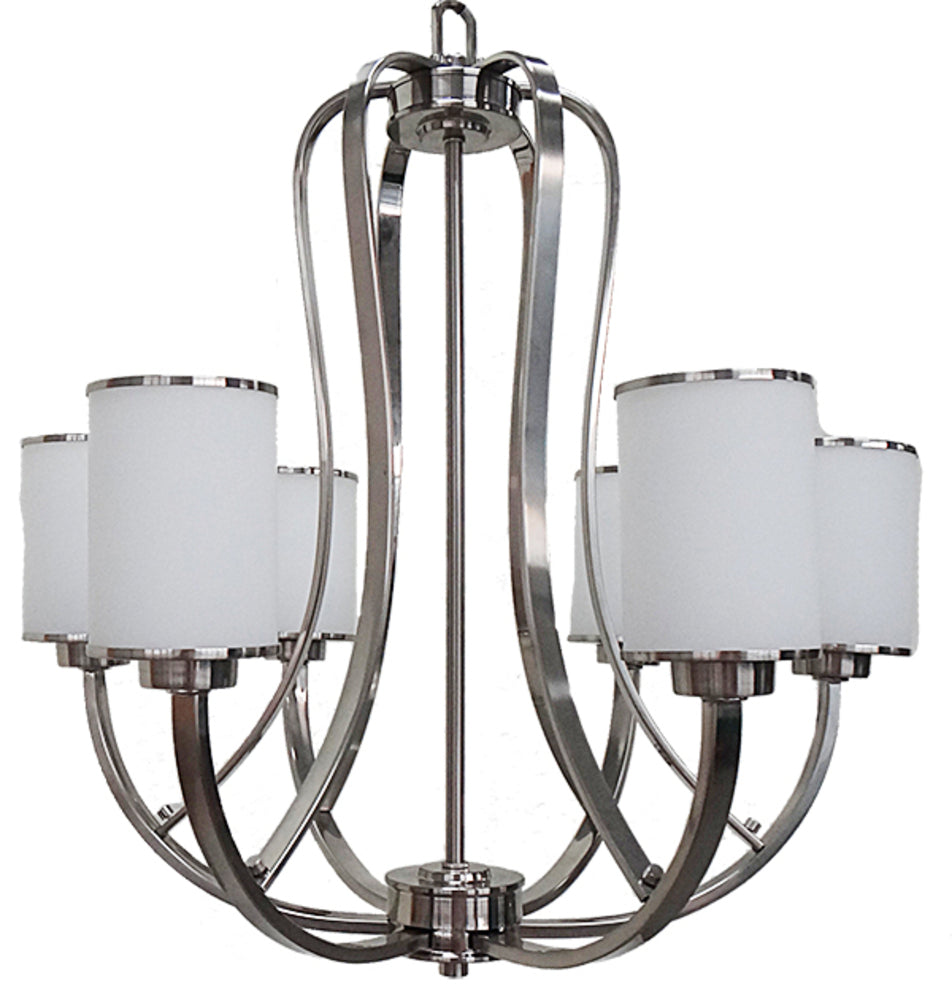 HOMEnhancements Lexington LX-CH6(WH)-NK Chandelier Light - Brushed Nickel