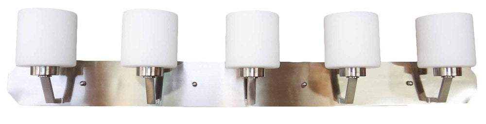 HOMEnhancements Paris PRS-VL5(WH)-NK Bath Vanity Light 48 in. wide - Nickel