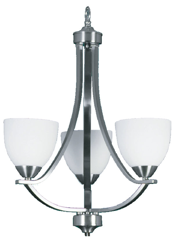 HOMEnhancements Victoria VIC-CH3(WH)-NK Chandelier Light - Brushed Nickel