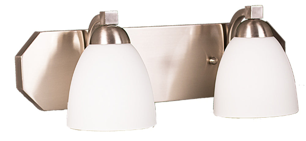 HOMEnhancements Victoria VS154-2-NK(GC-725-WH) Bath Vanity Light 18 in. wide - Brushed Nickel