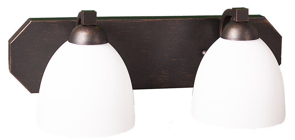 HOMEnhancements Victoria VS154-2-RB(GC-725-WH) Bath Vanity Light 18 in. wide - Rubbed Bronze