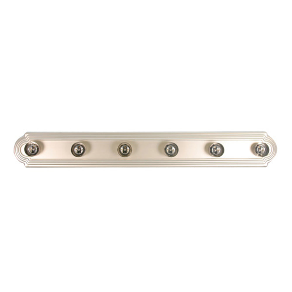 Homenhancements VSR-6-NK  Six Light Vanity Fixture Utility Light Pewter, Nickel, Silver