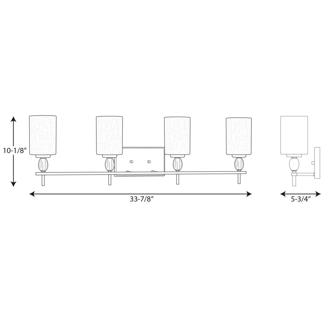 Progress Status P2777-15 Bath Vanity Light 34 in. wide - Polished Chrome
